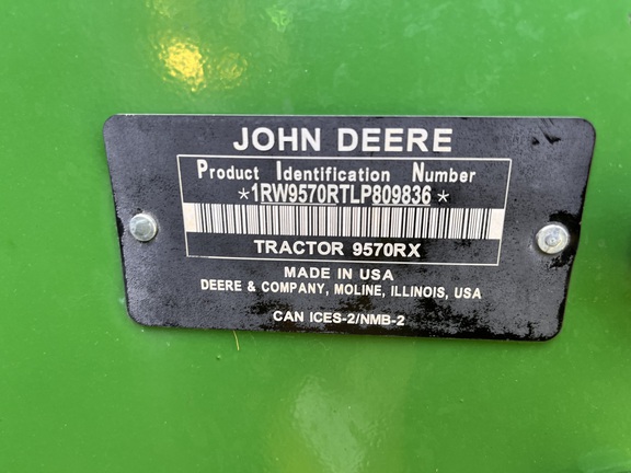 2020 John Deere 9570RX Tractor Rubber Track
