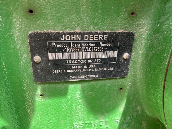 2020 John Deere 8R 370 Tractor