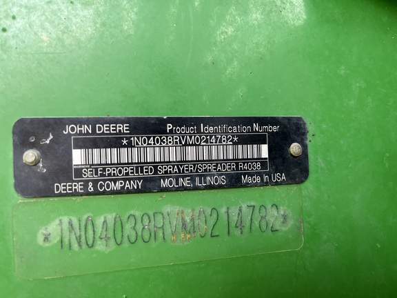 2021 John Deere R4038 Sprayer/High Clearance