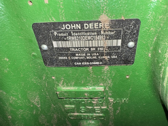 2021 John Deere 8R 310 Tractor