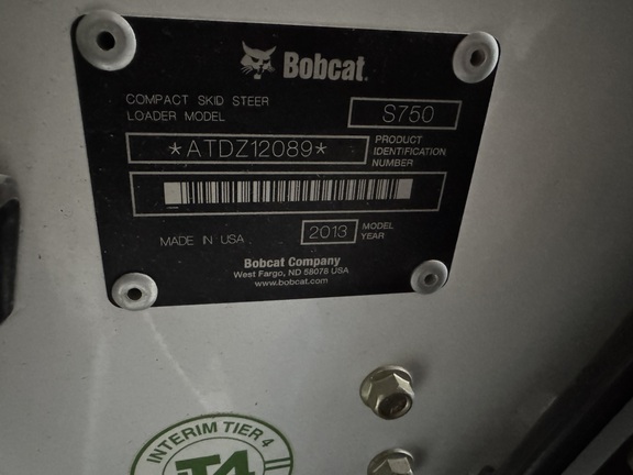 2013 Bobcat S750 Skid Steer Loader