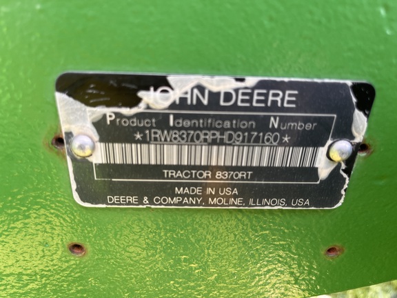2017 John Deere 8370RT Tractor Rubber Track