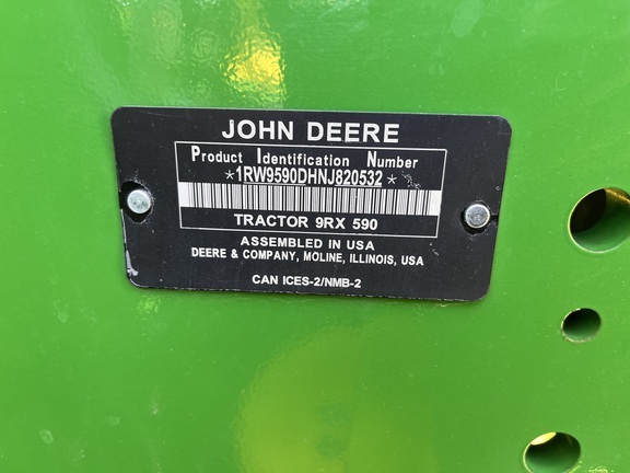 2022 John Deere 9RX 590 Tractor Rubber Track