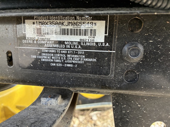 2018 John Deere X350 Garden Tractor