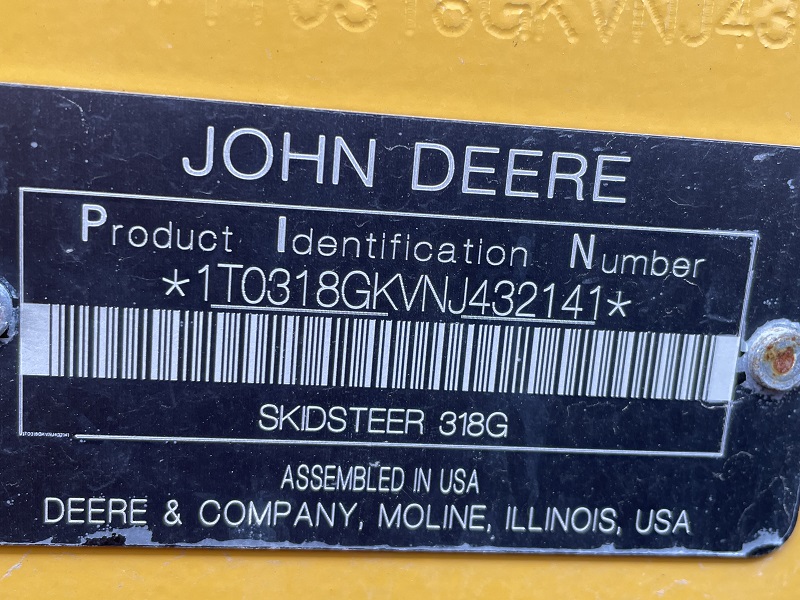 2022 John Deere 318G Skid Steer Loader