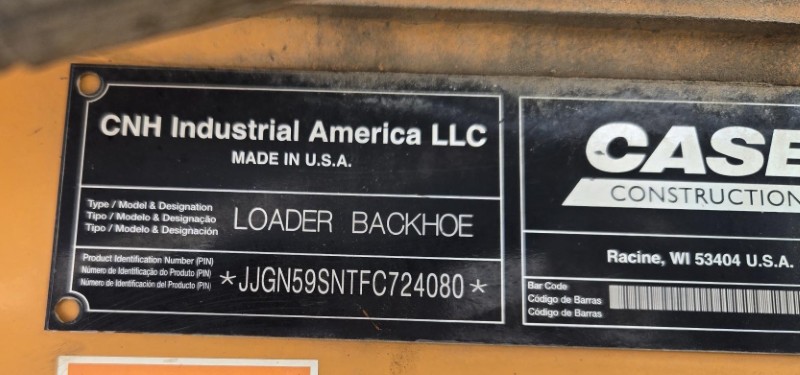 2015 Case 590SN Tractor Loader Backhoe