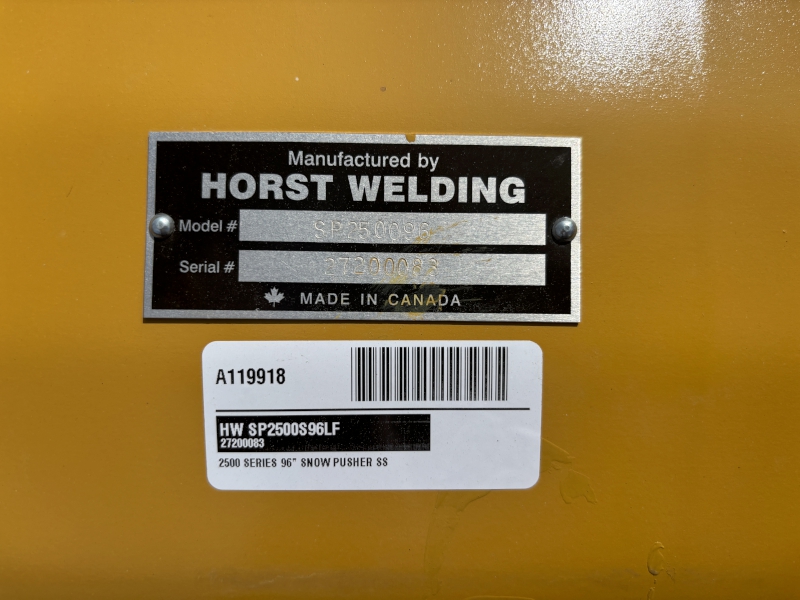 2026 Horst SP2500S96LF Snow Pusher