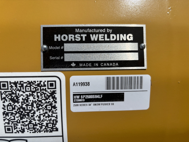 2026 Horst SP2500S84LF Snow Pusher