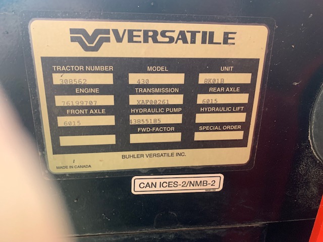 2018 Versatile 430 Tractor