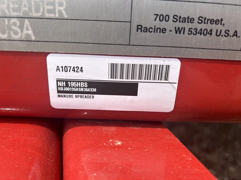 2025 New Holland 195HBS Manure Spreader
