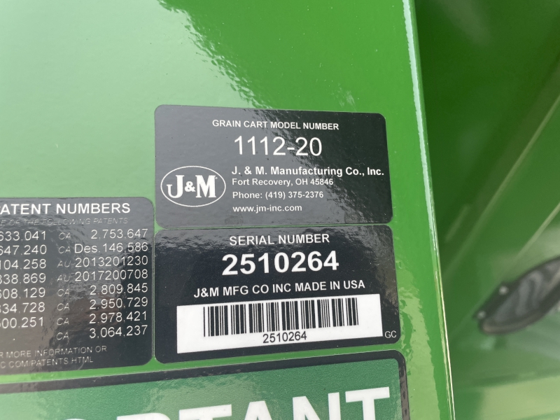 2025 J&M 1112-20T Grain Cart