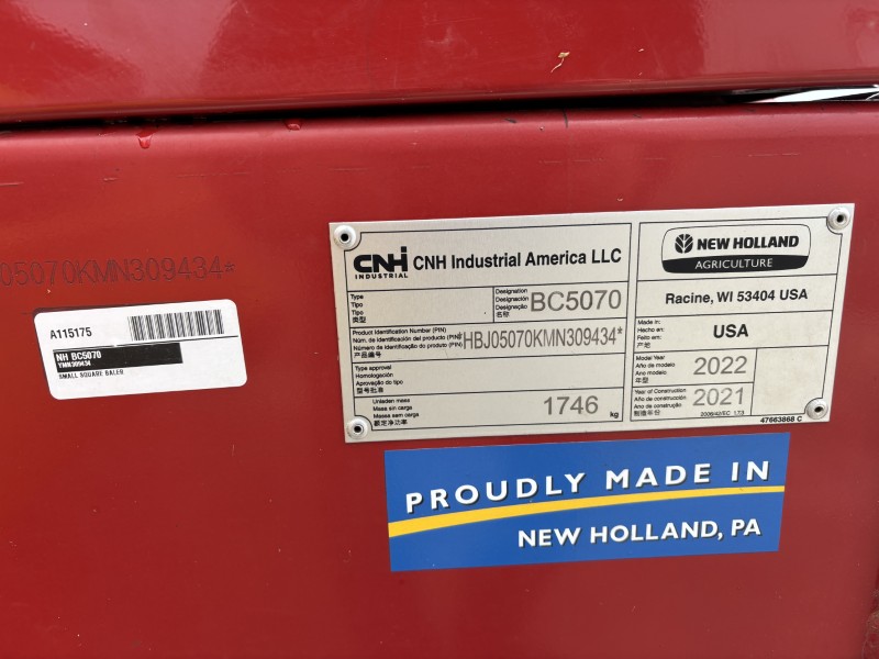 2022 New Holland BC5070 Baler/Square