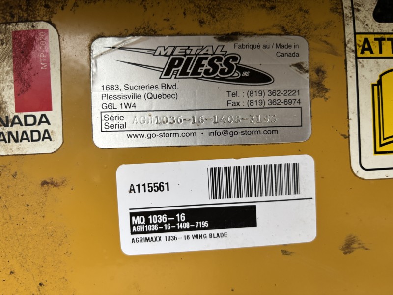 Metal Pless 1036-16 Snow Blade