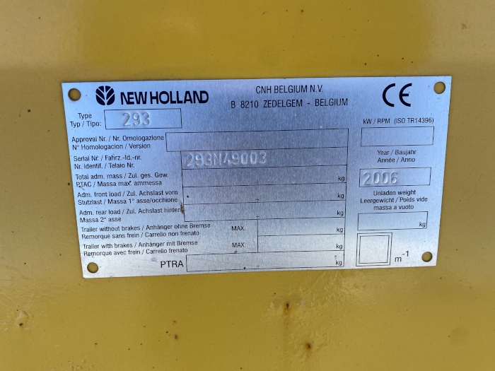 2006 New Holland 290FP Header Forage