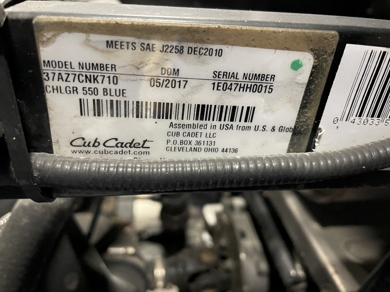 2017 Cub Cadet 550 Utility Vehicle