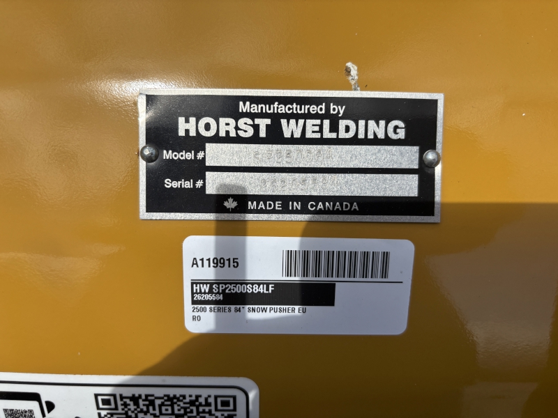 2026 Horst SP2500S84LF Snow Pusher