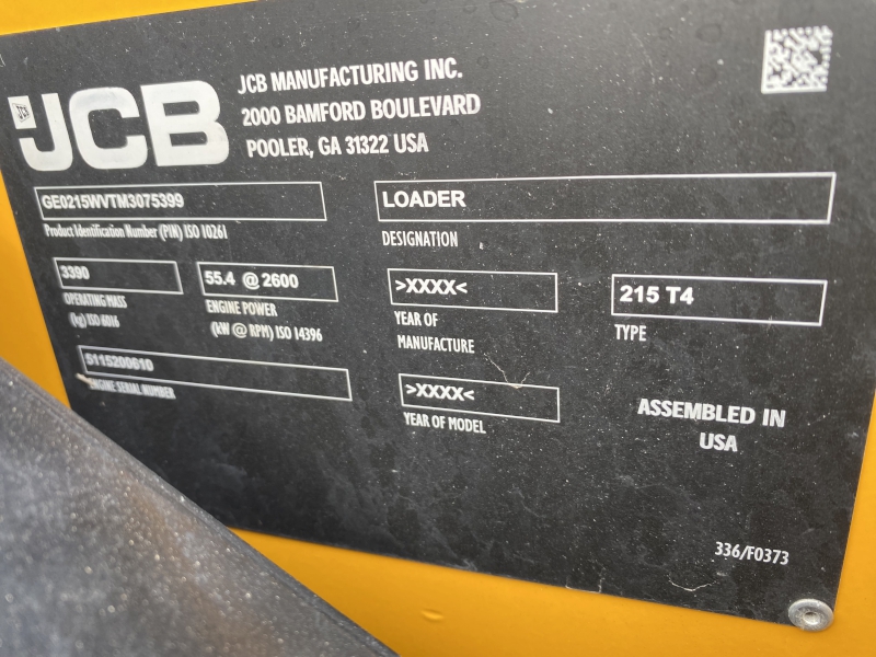 2021 JCB 215W Skid Steer Loader