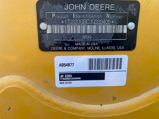 2018 John Deere 320G Skid Steer Loader