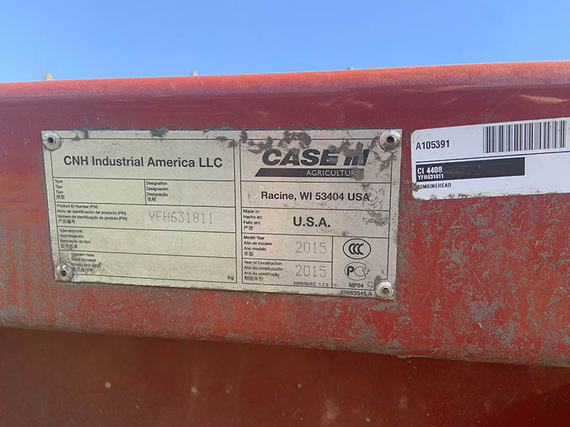 2015 Case IH 4408 Header Corn Head