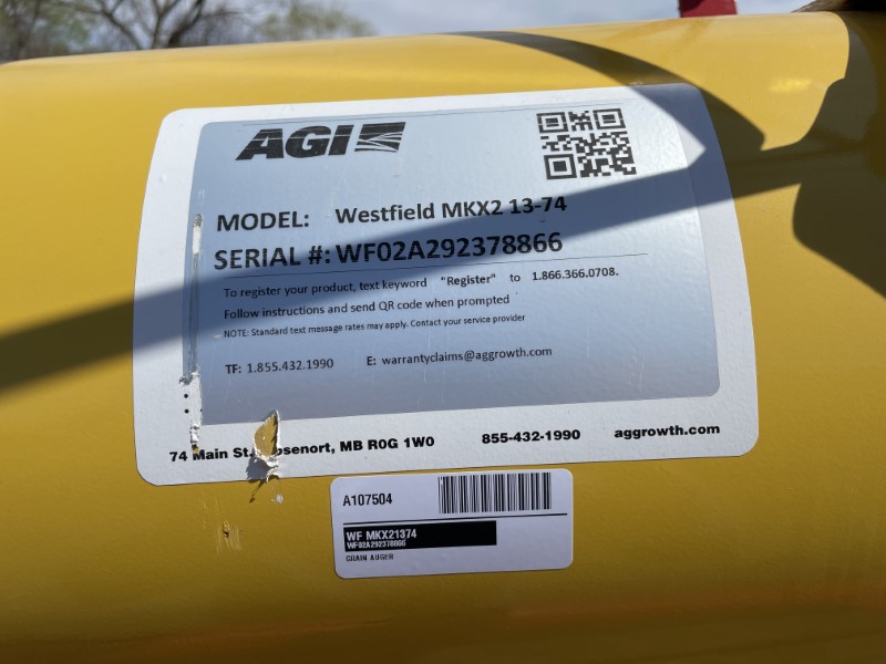 2023 Westfield MKX21374 Grain Auger