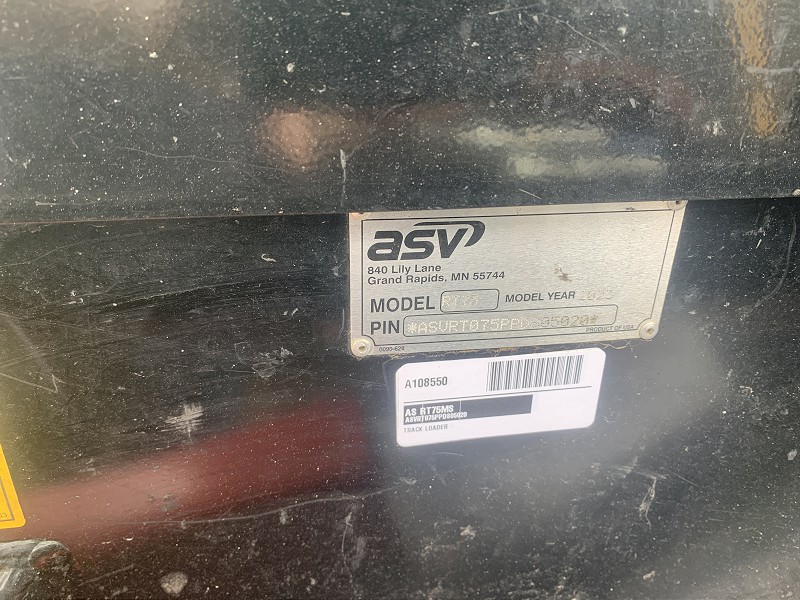 2023 ASV RT75MS Compact Track Loader