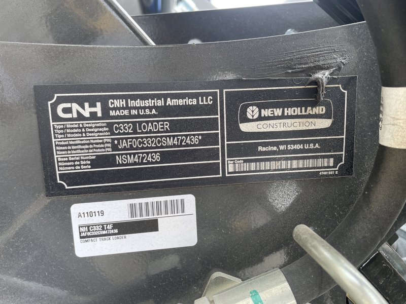 2026 New Holland C332 T4F Compact Track Loader
