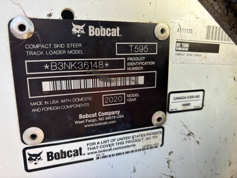 2020 Bobcat T595 Compact Track Loader