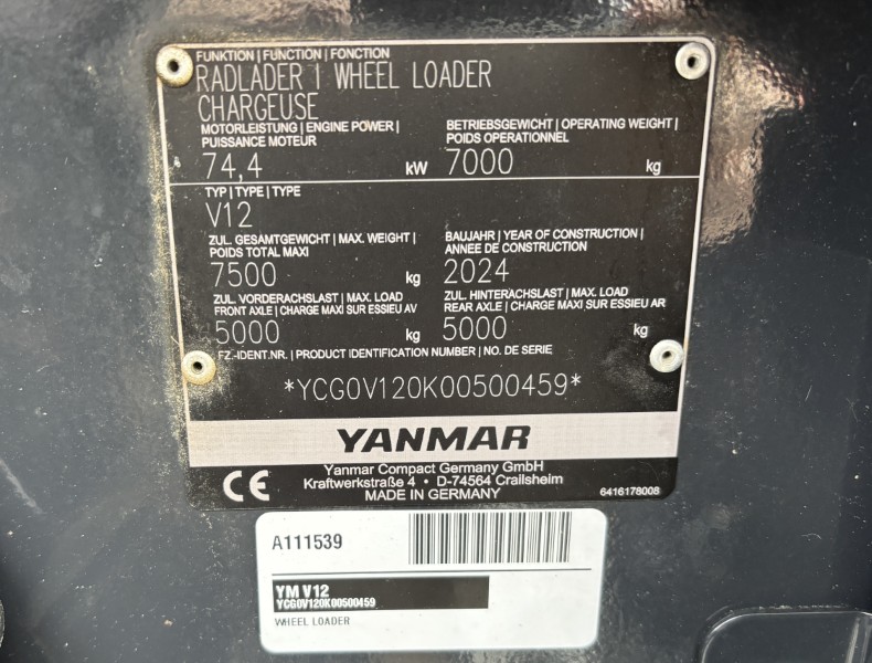 2024 Yanmar V12 Wheel Loader