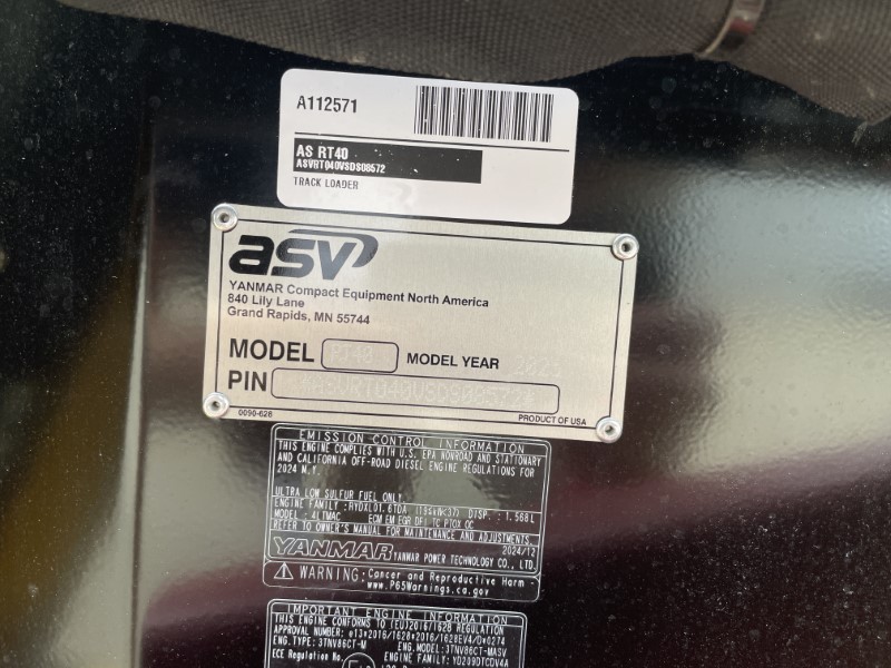 2025 ASV RT40 Compact Track Loader