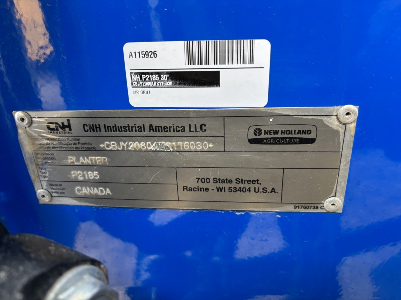 2025 New Holland P2185 30' Air Drill