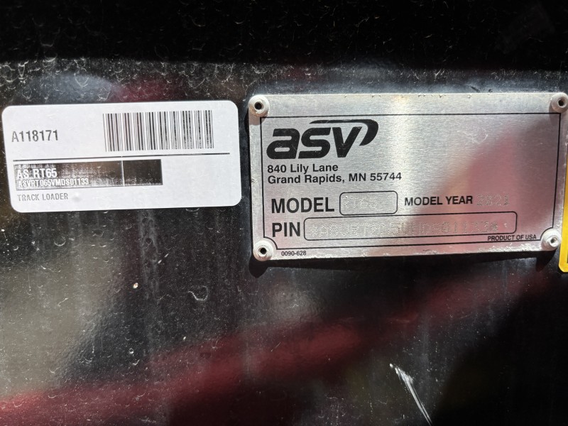 2021 ASV RT65 Compact Track Loader
