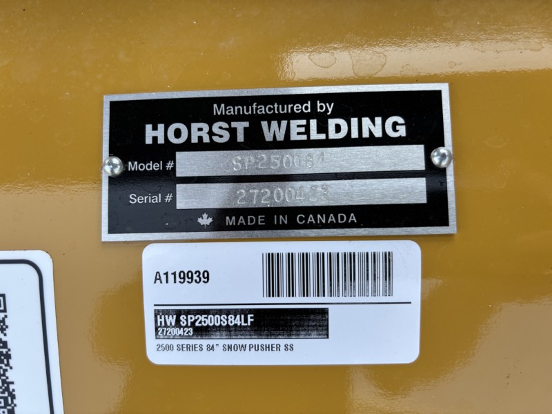 2026 Horst SP2500S84LF Snow Pusher
