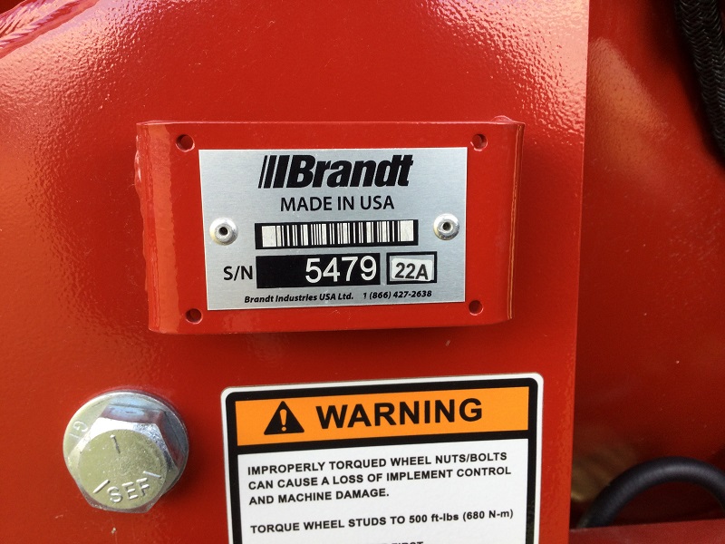 2022 Brandt 820XT Grain Cart