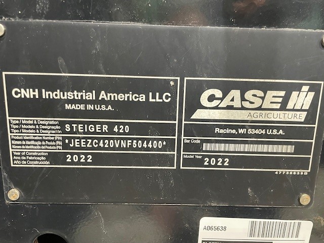 2022 Case IH STEIGER 420 Tractor 4WD