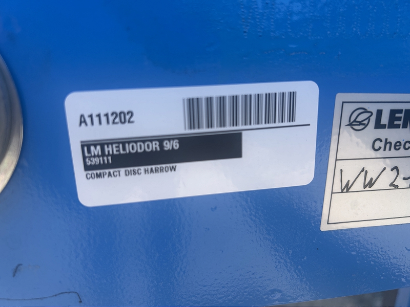 2025 LEMKEN HELIODOR9 6M Compact Disc