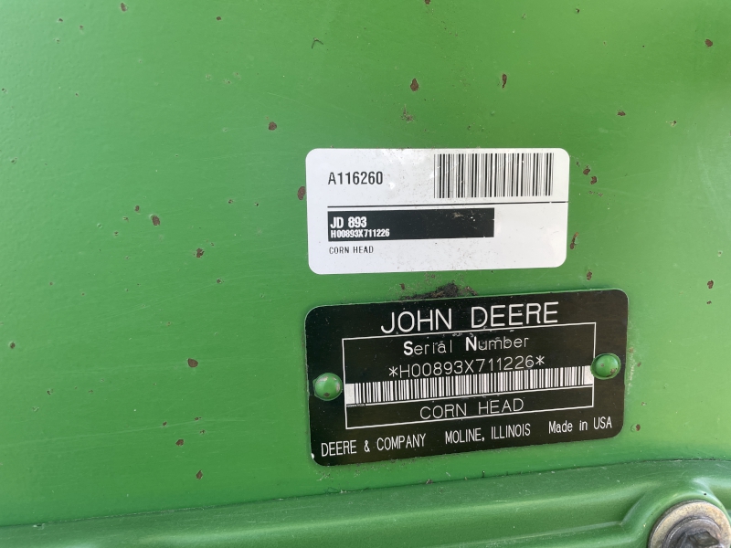 2005 John Deere 893 Header Corn Head