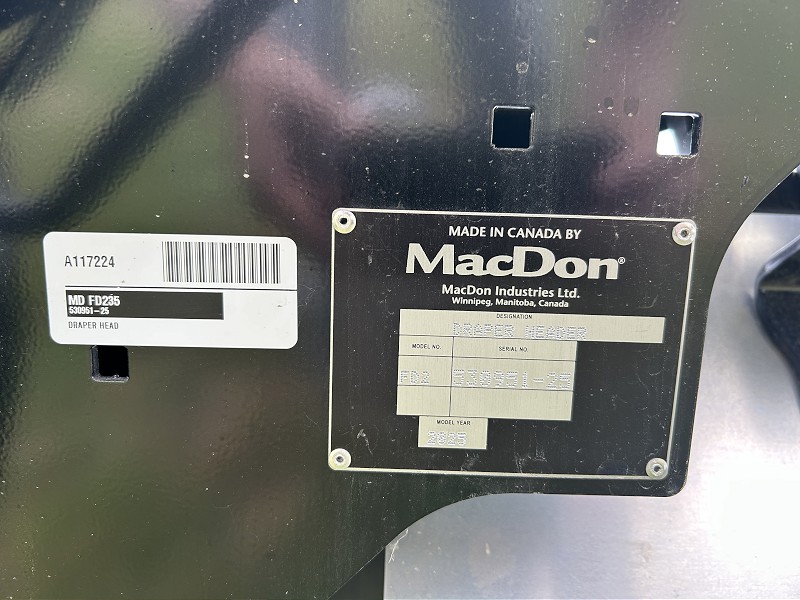 2025 MacDon FD235 Header Draper Flex