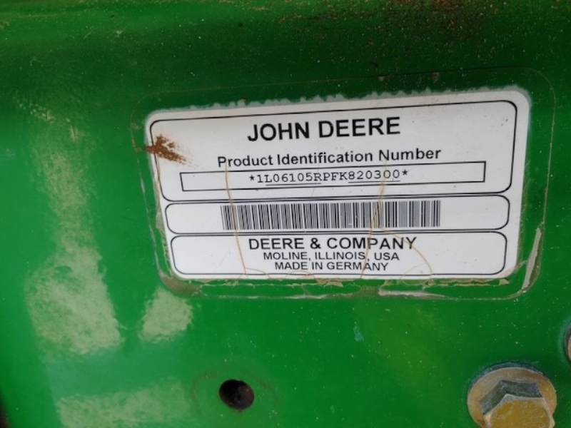 2015 John Deere 6105R Tractor