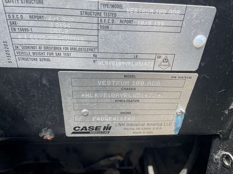 2024 Case IH VESTRUM 100 Tractor