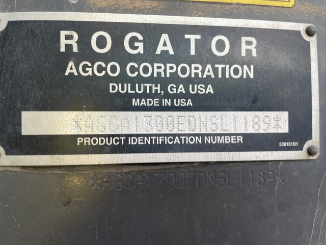 2013 RoGator RG1300 Sprayer/High Clearance