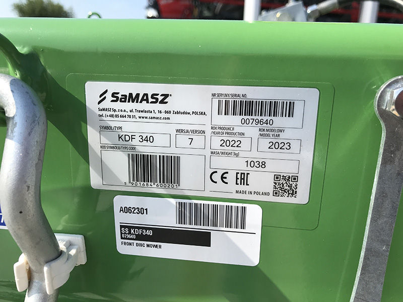 2024 SaMASZ KDF340 Mower/Disc