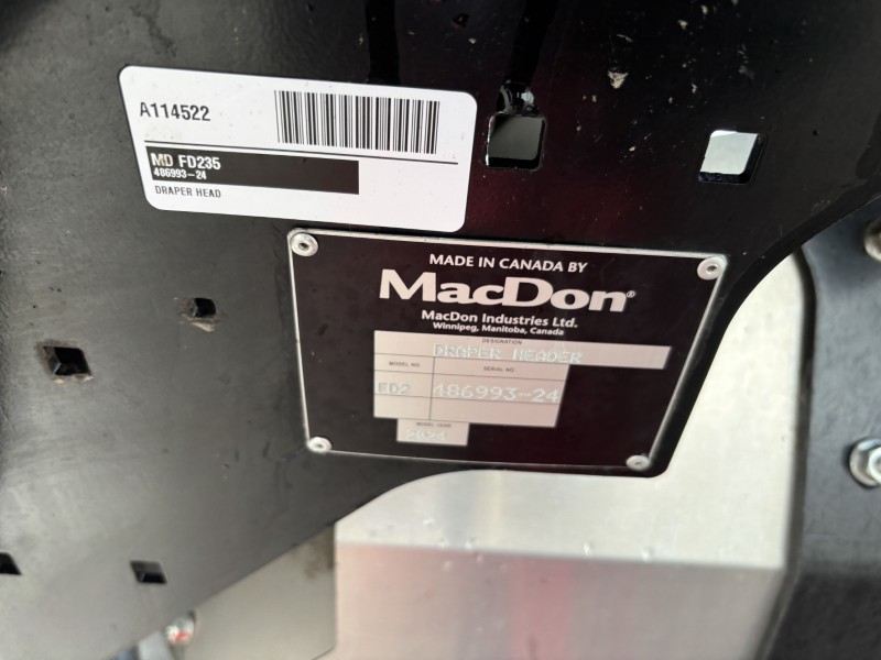 2024 MacDon FD235 Header Draper Flex