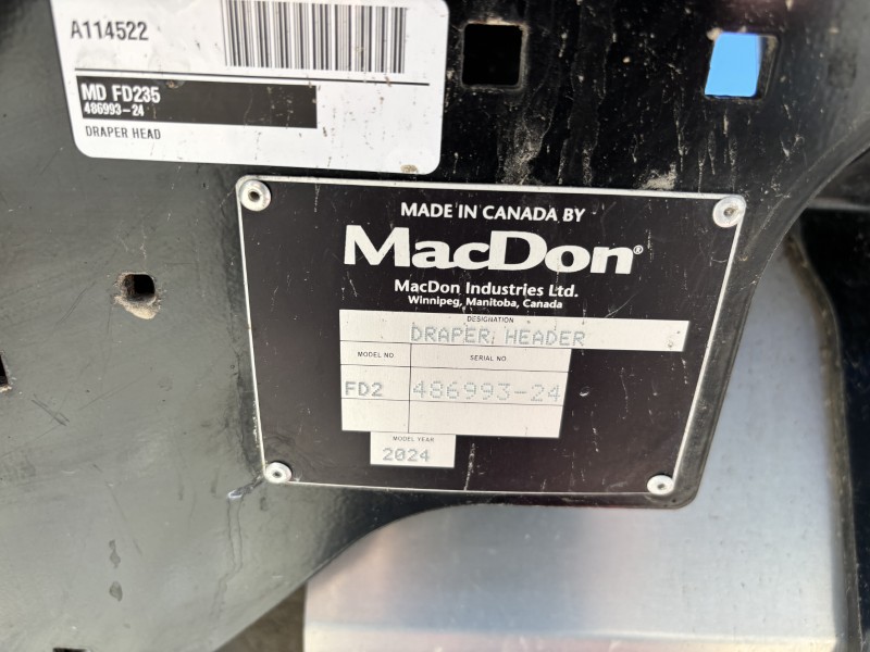 2024 MacDon FD235 Header Draper Flex