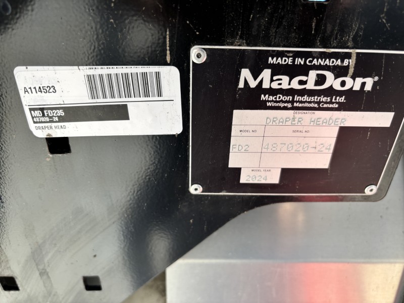 2024 MacDon FD235 Header Draper Flex