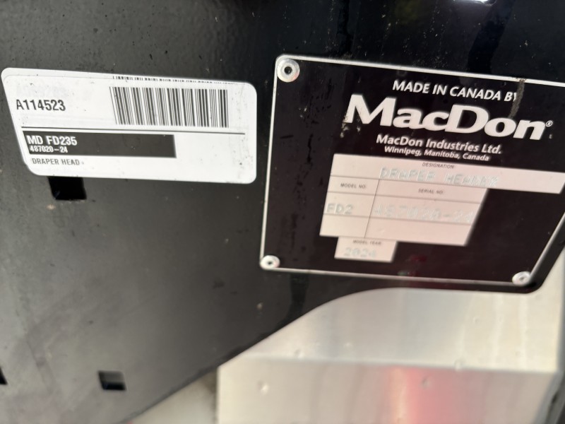 2024 MacDon FD235 Header Draper Flex