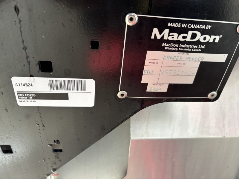 2024 MacDon FD235 Header Draper Flex