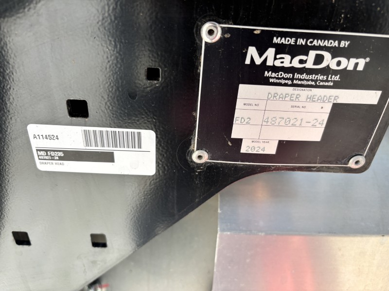 2024 MacDon FD235 Header Draper Flex