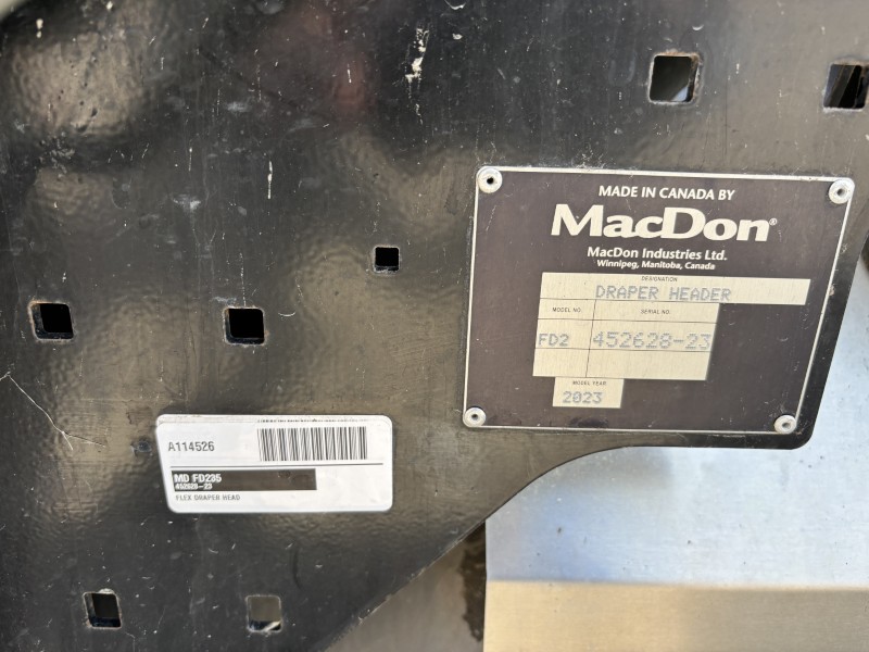 2023 MacDon FD235 Header Draper Flex