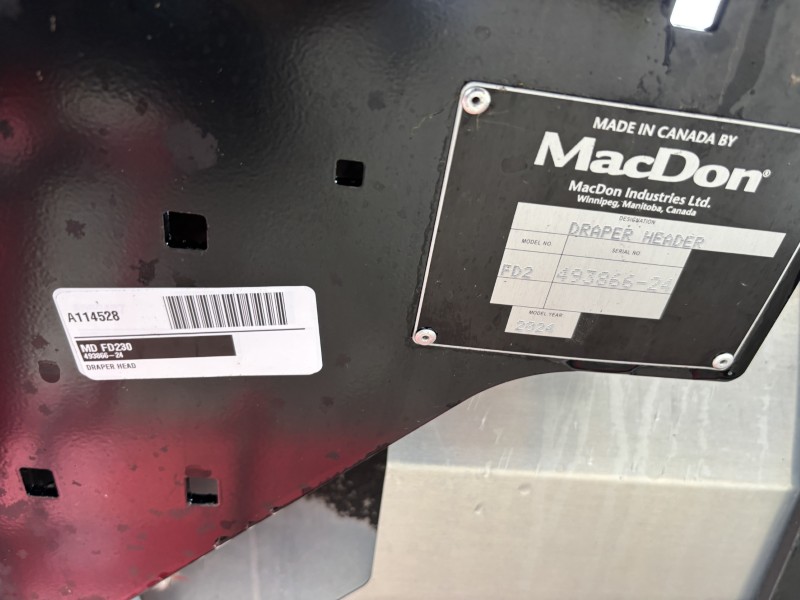 2024 MacDon FD230 Header Draper Flex