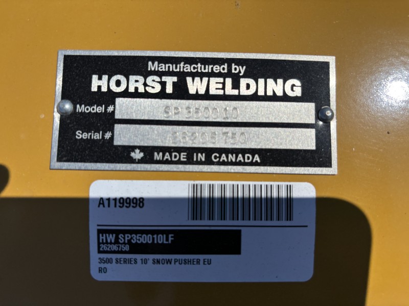 2026 Horst SP350010LF Snow Pusher